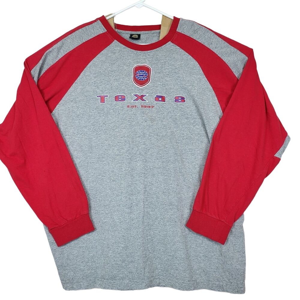 Speedway Texas Motorsports Raglan Sleeve Shirt Men XXL SMI Properties Red & Gray